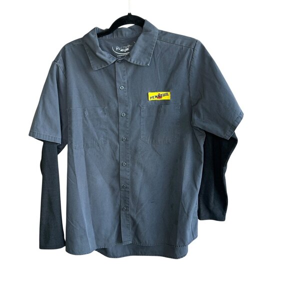 Pennzoil 2010 Racing Motor Oil Gray Shirt With Thermal Sleeves Size Medium - Picture 2 of 10